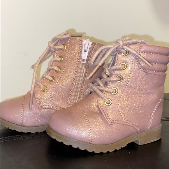 Girls Boots Dusty rose with gold sparkles - Picture 2 of 2
